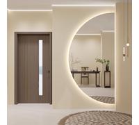 Dijateman Grande Specchio da Bagno a LED con Illuminazione, 3 Colori Intelligente Specchio Cosmetico, Retroilluminato, Anti Nebbia, con Interruttore Tattile(Cut right,20''x40'')