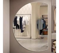 Dijateman Grande Specchio Montato a Parete con 3 Colori Illuminazione, Semicerchio Anti Nebbia Specchio da Bagno a LED, Senza Cornice, Retroilluminato(Right cut,43in)