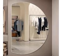 Dijateman Grande Specchio Montato a Parete con 3 Colori Illuminazione, Semicerchio Anti Nebbia Specchio da Bagno a LED, Senza Cornice, Retroilluminato(Left cut,39in)