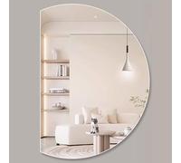 Dijateman Intelligente Dimmerabile Specchio Montato a Parete, 3 Colori di Luce, Senza Cornice Impermeabile Specchio da Bagno, Taglio Sinistro/destro(Right semicircle,130cm)