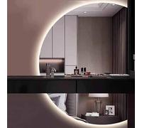 Dijateman Intelligente Specchio da Bagno a LED con 3 Colori Dimmerabile, Anti Nebbia, Retroilluminato Illuminato Specchio Cosmetico Taglio Sinistro/destro(Right cut,39in)