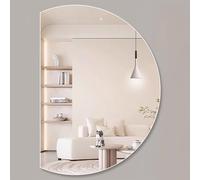 Dijateman Intelligente Specchio da Bagno Retroilluminato con 3 colori dimmerabili, Semicerchio Specchio da Bagno a Anti Nebbia Taglio Sinistro/destro(Right semicircle,120 * 80cm)