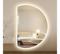 Dijateman Luci Specchio per Il Trucco Retroilluminato a LED, Specchio da Bagno a Semicerchio con Taglio Sinistro/destro, 3 Colori di Luce, Antideflagrante(Cut left,110cm)
