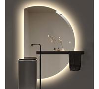 Dijateman Moderno Specchio da Bagno a LED, Anti Nebbia, Retroilluminato Luce Regolabile A Tre Colori, Specchio Montato a Parete con Smart Touch Button(Left cut,100cm/39in)