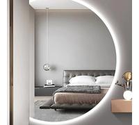 Dijateman Moderno Specchio da Bagno da Parete con Anti Nebbia, Intelligente Dimmerabile Specchio a Figura Intera, Retroilluminato, 3 Colori Dimmerabile(Right,43in)