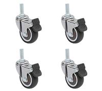 Dijateman Ruote Stelo filettato M9.6 * 25mm, rotelle per sedie girevoli Silenzioso, Ruote piroettanti 50mm, rotelle con Freno, rotelle AntiGraffio TPE Set di 4