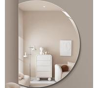 Dijateman Semicerchio Senza Cornice Specchio da Bagno da Parete, con Anti Nebbia Interruttore Tattile, Dimmerabile Intelligente Specchio Cosmetico(Right,100cm/39in)