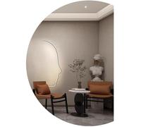 Dijateman Semicerchio Specchio da Bagno, Dimmerabile Senza Cornice Retroilluminato Specchio Decorativo, Anti Nebbia, 3 Colori Dimmerabile, per soggiorno,bagno(Left semicircle,47x32in)