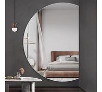 Dijateman Semicerchio Specchio Da Bagno Senza Cornice, 3 Colori Dimmerabile Illuminato Specchio Cosmetico, Anti Nebbia, Retroilluminato, Taglio Sinistro/destro(Left semicircle,90cm)