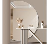 Dijateman Senza Cornice Retroilluminato Specchio Montato a Parete, Intelligente a 3 Colori Dimmerabile, Semicerchio Anti Nebbia Specchio Cosmetico(Left cut,47 * 32in)