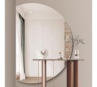 Dijateman Specchio da Bagno Illuminato a LED, Specchio da Trucco a Semicerchio con Taglio Sinistro/destro, 3 Colori Dimmerabile, con Interruttore Tattile(Right,110 * 70cm)