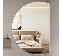 Dijateman Specchio Semicerchio con Led, 3 Colori Retroilluminato Specchio da Trucco, Senza Cornice, Anti Nebbia, Taglio Sinistro/destro, per Decorazioni Casa(Left semicircle,100cm)