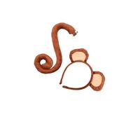 dijiusidy Bellissimo set di giocattoli con fascia per capelli e orecchie di animali per gli appassionati cosplay tutte le età con dettagli squisiti, set orecchie e coda da scimmia per adulti, bambini