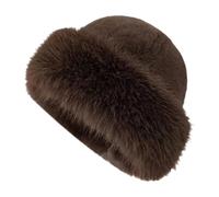 dijiusidy Cappello invernale caldo, cappello da pescatore, copricapo da esterno, elegante russo con pelliccia sintetica, accessori per berretto invernale, cosacco da donna in, Marrone