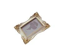 dijiusidy Cornici per foto rettangolari, artigianato in resina vintage per la decorazione della stanza, portafoto barocco da parete, ornamento da tavolo, cucina, Bianco, 9.7x13.7 cm