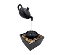 dijiusidy Fontana d'acqua galleggiante con teiera, decorazione per interni, per ufficio e casa, con illuminazione calda e meccanismo ad acqua continua, teiera galleggiante con