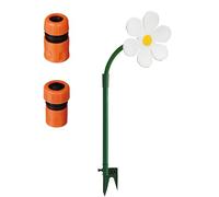 dijiusidy Irrigatore Rotante Crazy Daisy a 360°, Divertente irrigazione, Robusto, Resistente all'Acqua, per Prato, Bambini e Giochi, Bianco, +Adattatore