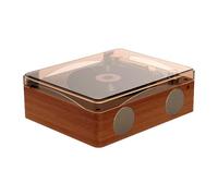 dijiusidy Lettore CD Hi-Fi Sound facile da controllare con custodia retrò e telecomando a infrarossi Lettori CD ABS per la casa durevoli, marrone