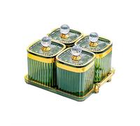 dijiusidy Piatto di frutta secca leggero e comodo per conservare un mix di frutta secca e snack insieme, vassoio da portata diviso, vassoio per snack con supporto, da portata per, Verde, 4 griglia