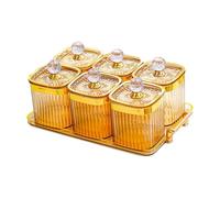 dijiusidy Piatto di frutta secca leggero e comodo per conservare un mix di frutta secca e snack insieme, vassoio da portata diviso, vassoio per snack con supporto, da portata per, Marrone, 6 griglia