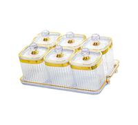 dijiusidy Piatto di frutta secca leggero e comodo per conservare un mix di frutta secca e snack insieme, vassoio da portata diviso, vassoio per snack con supporto, da portata per, Chiaro, 6 griglia