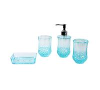 dijiusidy Portaspazzolino compatto per bagni di appartamenti, dispenser di sapone, set accessori per il bagno in acrilico per dormitori, Blu