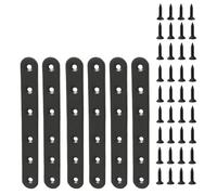 dijiusidy Staffe di fissaggio affidabili per riparazioni e giunzioni di mobili in legno. Staffe dritte nere per rinforzare ripiani e tavoli. Fissaggio per riparazioni ad resistenza con viti