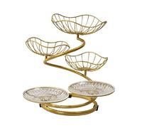 dijiusidy Supporto per pane e verdure geometrico moderno, centrotavola da cucina, portafrutta, organizer, cestino per frutta in filo metallico, ciotola per conservare le verdure, oro, 3 cestini