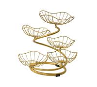 dijiusidy Supporto per pane e verdure geometrico moderno, centrotavola da cucina, portafrutta, organizer, cestino per frutta in filo metallico, ciotola per conservare le verdure, oro, 5 cestino