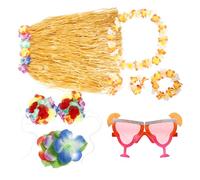 DIKACA 1 set Decorazioni per Hawaiana con Gonna e Accessori Kit per Costume Luau per Estivi e
