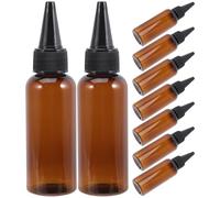 DIKACA 10 pezzi Flaconi Applicatori per Olio Capelli Bottiglie in Plastica Pet Ricaricabili con Bocca Punta per Applicazione Precisa Tinture e Cura Capelli per Styling e Colore