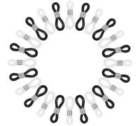 DIKACA 100 pezzi Connettori per Catena Occhiali in Silicone Trasparente Antiscivolo Regolabili per Vari Stili di Montature Gommini Flessibili e Sicuri per Uso Quotidiano