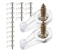 DIKACA 120 Impostato Clip Fermavetro Trasparenti con Viti Supporto per Ante in Vetro e Specchi da Armadio Fissaggio Sicuro Rischi Adatto per Mobile Scarpiera e Armadio Portagioie