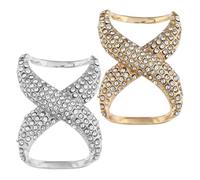 DIKACA 2 pezzi Fibbia Sciarpa con Cristalli Anelli Clip in Resistenti per Sciarpe e Camicie Fermaglio Elegante per Donna Uso per Matrimoni e Feste Oro e Argento