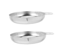 DIKACA 2 Pezzi Vassoio per Bilancia in Acciaio Inossidabile Piccolo Piatto Pesata per e Oggetti Design Sicuro con Tondo Adatto per Cucina Negozio e Laboratorio