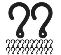 DIKACA 200 Pezzi Ganci Appendere in Plastica Nera per Esposizione Cappelli e Scarpe Ganci J per Organizzazione Armadio e Negozio Clip Stile Gancio Domanda per Risparmio Spazio Verticale