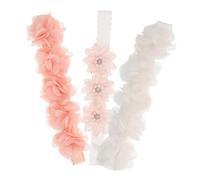 DIKACA 3 pezzi Fasce per Neonate Elastiche con Design Floreale Delicato Accessori Capelli Leggeri e Confortevoli per Bambine in Crescita per Compleanni e Foto