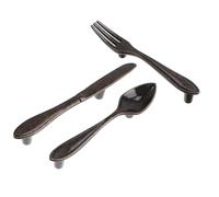 DIKACA 3 Pezzi Maniglie per Mobili Forma di Forchetta da Maniglie Anticate per Porte Cucina e Armadio Facili da Installare Stile Retrò per Mobili