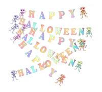 DIKACA 3 set Striscioni Halloween con Scheletro Colorato Decorazione da Parete per Feste Spettrali e Ambienti Tema Banner Appendibile per Casa e Eventi