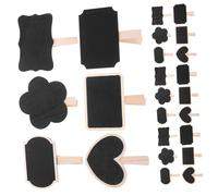 DIKACA 30 Pezzi Mini Lavagnette Clip in Naturale per Appunti Segnaposto e Decorazioni di Mini Lavagne Portatili e Riutilizzabili con Forme Decorative per Eventi Buffet e Giardino