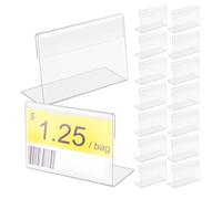 DIKACA 30 pezzi Supporti Trasparenti per Segnaposto Tavolo Angolati in Acrilico Espositori Cartellini Segni Buffet per Matrimonio Festa Ristorante