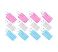 DIKACA 30 pezzi Targhette Portachiavi in Plastica Colorata Etichette Id per Chiavi e Valigie Materiale Resistente Anello Divisorio Robusto Etichette Smistamento Pratiche e Portatili