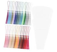 DIKACA 30 Set Segnalibri Trasparenti Acrilico con Forme Diverse Rettangolari Semicircolari e Ovali Kit Craft con Nappe Colorate per Lettori e