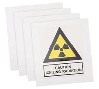 DIKACA 4 pezzi Adesivi Radiazioni Etichette Sicurezza Adesive Resistenti con Simbolo per Laboratori Ospedali e Industrie Facili da Applicare e