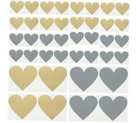 DIKACA 40 Etichette Adesive Gratta e a Forma di Cuore Fai da Te Stacca e Attacca per San e Compleanno Adesivi Gratta e Decorativi Piccoli Oro e Grigio per Biglietti e Feste