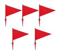 DIKACA 5 Bandierine di Segnalazione per Prato in Plastica Abs Rosse, Picchetti da Giardino Resistenti alle Intemperie per Marcatura Confini Proprietà, Cortili, Fattorie e Aree