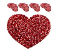 DIKACA 5 Pezzi Spilla Cuore Rosso Smalto con per Donna Spilla Elegante Forma di Cuoricino per San Regalo Romantico e Accessorio Moda per Matrimonio e Festa della Mamma