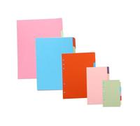 DIKACA 5 set Carte Loose Leaf Perforate Carta Ricambio Perforata Spessa e Resistente Divisori Colorati per Scuola Ufficio e Organizer Riempimento Pratico per Quaderni Ad Anelli