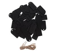 DIKACA 50 Set Etichette per con Faccia Superficie Cancellabile Corda Doppia e Legno Nero, Mini Lavagna in Juta Festa Gioielli Appesi Decorazioni