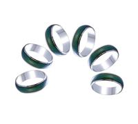 DIKACA 6 pezzi Anelli Umore per Anelli Cambia Colore Gioielli per Ragazze e Ragazzi Accessori Emotivi Resistenti e Sicuri per Feste e Uso Quotidiano